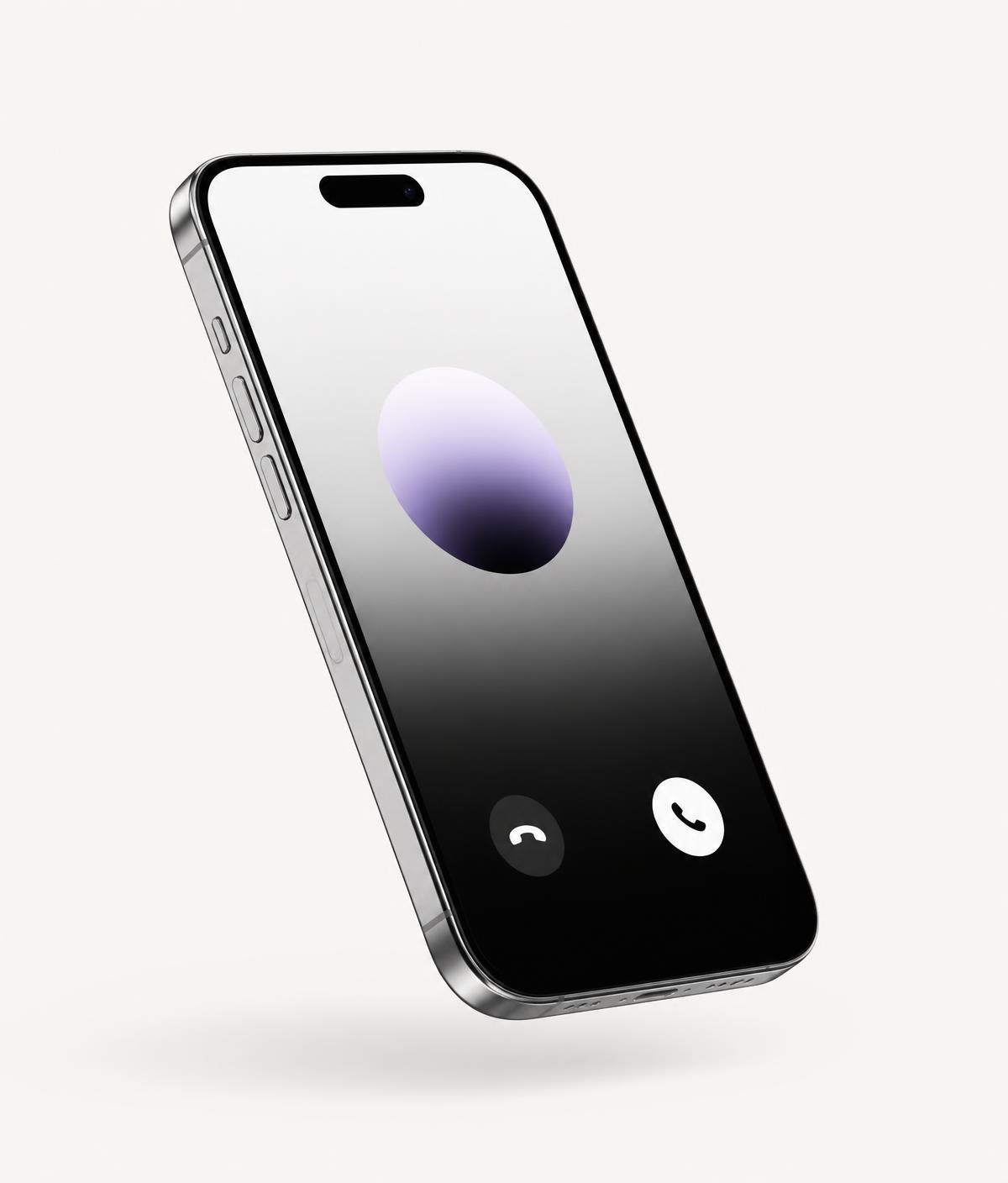 Smartphone affichant un appel entrant pris en charge par Voxera AI